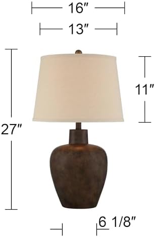 Glenn 27" Tall Table Lamps Set of 2 Terra Cotta Urn with Smart Socket WiFi - Image 4