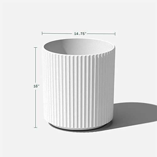 Veradek Demi Series Round Planter for Porch, Patio, Backyard | Durable Plastic-Concrete Material | Modern Décor for Tall Plants, Flowers - Image 3