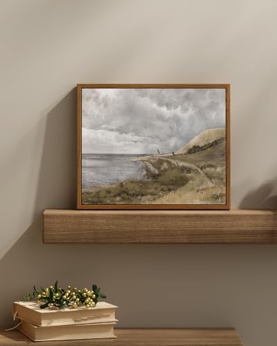 InSimSea Framed Canvas Wall Art Vintage Decor, Coastal Wall Art Seaside Landscape Paintings, Rustic Farmhouse Wall Decorations for Living Room Office Bedroom Decor, 11"x14" - Image 2