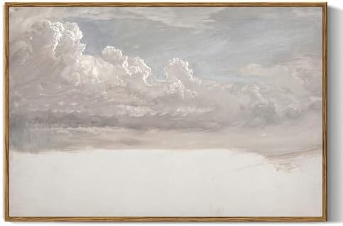 InSimSea Framed Canvas Wall Art Vintage Decor, Home Decor Classical Oil Painting Cloud Study Large Wall Decorations for Living Room, Canvas Pictures Art for Bedroom Bathroom Gallery, 16"x24" by InSimSeaArt