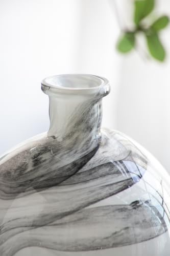 Black-and-White Swirl Ceramic Vase with Artistic Design, Multicolor - Image 5