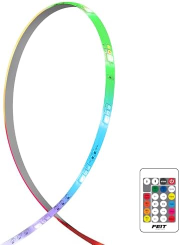 Feit Electric 10ft Chasing & Tunable White LED Tape Light, Dimmable, RGB Colors, Cut-to-Fit, Linkable up to 40ft, Slim 0.4in Width, Indoor/Outdoor Plug-In Light Strip, Remote Controlled, TAPE120/CHASE - Image 2