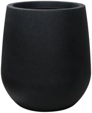 16.9" H Large Tall Plastic Black Planter w/ Drainage Holes and Plug by UPPERSTONELIVING