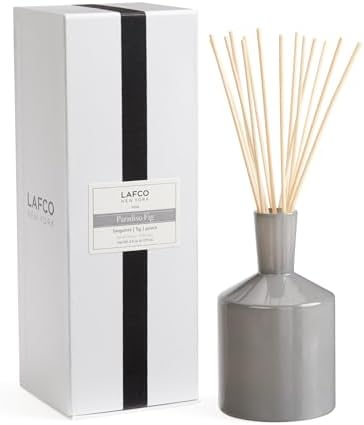 LAFCO New York Classic Reed Diffuser, Paradiso Fig - 6 oz - Up to 3 Months Fragrance Life - Reusable Glass Vessel - Natural Wood Reeds - Made in the USA by Unknown