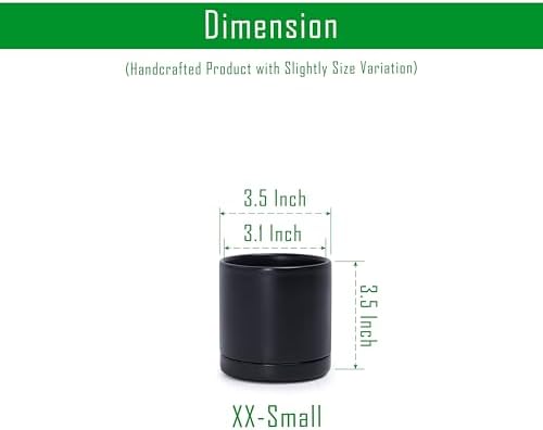 D'vine Dev 3.5 Inch Ceramic Planter Pot, Black, 94-O-A-2 - Image 2