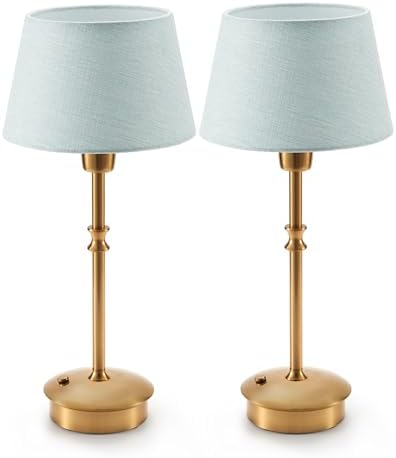 UMEXUS 2 Pack Small Cordless Rechargeable Table Lamp, Battery Operated Lamp by UMEXUS