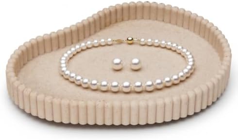Faux Travertine Oval Vanity Tray for Bathroom Counter 9 x 7 Inch by Unknown