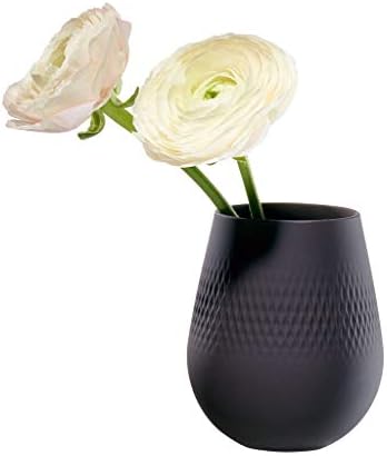 Villeroy & Boch Collier Noir Small Vase : Carre, 5 in, Premium Porcelain, Black - Image 3