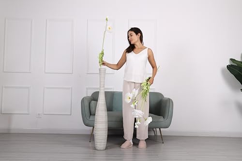 Leewadee Decorative Tall Floor Vase for Living Room Decor, 41 inches, White Wash, Resin - Image 4