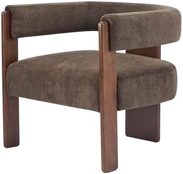 Christopher Knight Home Nettie Modern Accent Chair for Living Room, Velvet Fabric Single Lounge Sofa Chair with Wooden Frame, Comfy Reading Chair for Bedroom, Lounge Armchair with Cushion, Dark Brown - Image 5