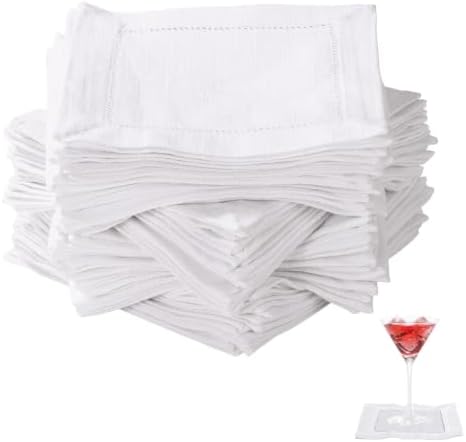 100pcs Linen Cocktail Napkins, Reusable Square Napkins by Unknown