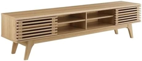 Modway Render Mid-Century Modern Low Profile 70 Inch Media Console TV Stand in Oak, 70" by Modway