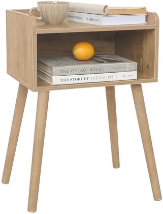 MaxSmeo Nightstand, Mid Century Modern Side Table Bedroom with Storage by MaxSmeo