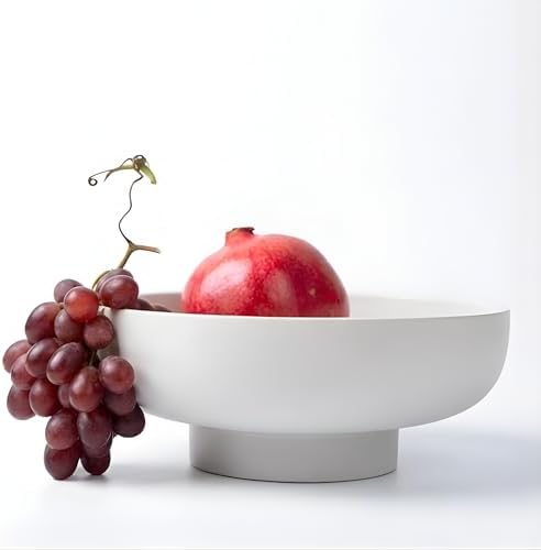 12" Concrete Fruit bowl for Kitchen Counter, Coffee Table Decor, Decorative Key Bowl, Home Décor Accents, Kitchen Counter Decor Grey by VivereHome