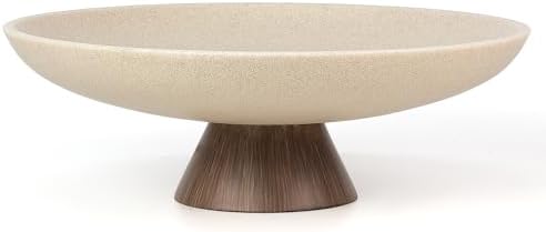 YMXYJM Modern Pedestal Decorative Bowl, Large Resin Fruit Bowl, Brown by YMXYJM