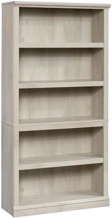 Sauder 5 Tier Book Shelf Wooden Bookcase Multipurpose Bookshelf for Home Office, Living Room, in Chalked Chestnut by SAUDER%C2%AE