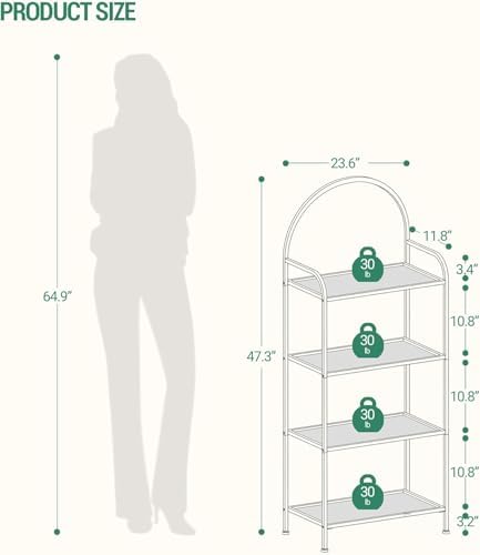 Hzuaneri Bookcase Bookshelf, Tempered Glass Bookshelves - Image 2