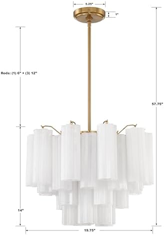 Crystorama Addis 6 Light Aged Brass Chandelier - Image 6