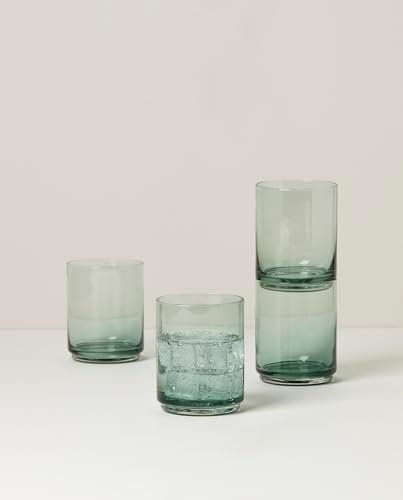 Lenox Tuscany Classics Stackable Drinkware, Glass, Dishwasher Safe, Tall Glasses, Set of 4, Green (4 Piece) - Image 3