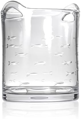 Rolf Glass School of Fish Ice Bucket | Glass Champagne Ice Bucket | Lead-Free and Diamond-Wheel Engraved | Designed and Engraved in the USA | Nautical and Coastal by RolfGlass