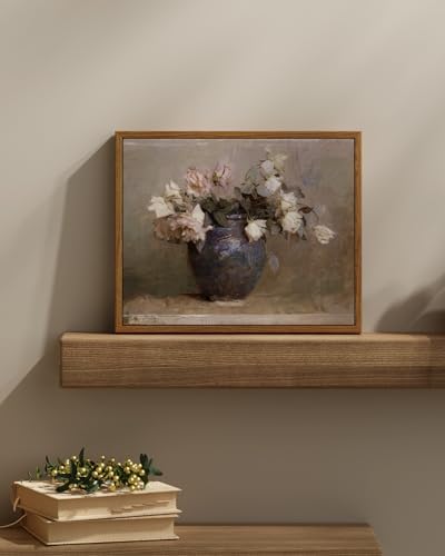 InSimSea Framed Canvas Wall Art Vintage Decor, Home Decor Flower in Pots Canvas Wall Painting Decor, Rustic Farmhouse Wall Decoration, Canvas Prints for Living Room Bedroom Office, 9"x11" - Image 2