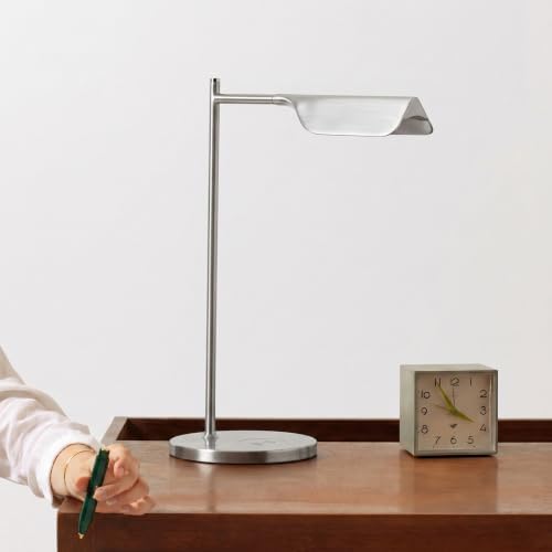 Brightech Leaf LED Table lamp, Pharmacy LED Desk Lamp for Living Rooms & Offices, Adjustable Standing Lamp for Bedroom Reading, Task Lamp for Sewing & Craftwork - Nickel - Image 2