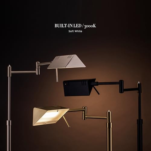 O'Bright Brook Adjustable Dimmable LED Pharmacy Floor Lamp, Brushed Nickel - Image 4