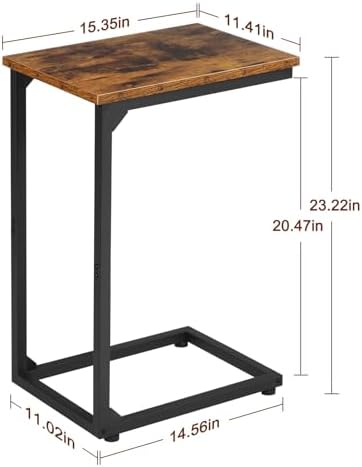 AMHANCIBLE C Shaped End Table, Slide Under Couch Table for Sofa - Image 3
