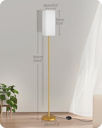 2Pack Floor Lamp, Pole Lamp with Foot Switch, Modern Standing Lampshade, Minimalist Freestanding Lamp (Bulb Not Included)for Living Room, Bedroom,Study, ETL Listed,Gold and White DCW07LDP205 - Image 5