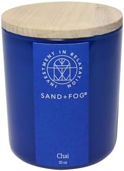 Sand + Fog Scented Candle - Chai – Additional Scents and Sizes – 100% Cotton Lead-Free Wick - Luxury Air Freshening Jar Candles - Perfect Home Decor – 10oz by SandFogHome