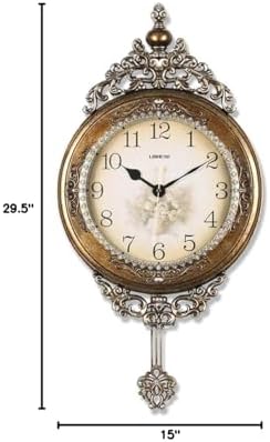 SHISEDECO 29.5" Large Vintage Antique Grandfather Pendulum WallClock,Copper - Image 5
