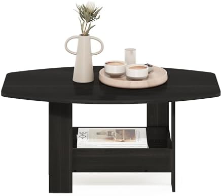 Furinno Simple Design 2-Tier Coffee Table with Lower Shelf, Espresso - Image 4