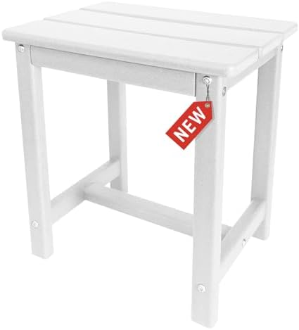 GARDENSTAR Adirondack Square Side Table,one-Tier Outdoor end Table, Patio Side Table for Pool,Porch,Backyard,Relaxing Companion (White) (Pack of 2) - Image 7