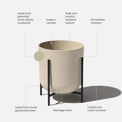 Veradek Mason Series Raised Lima Planter - Round Planter with Stand - Image 2