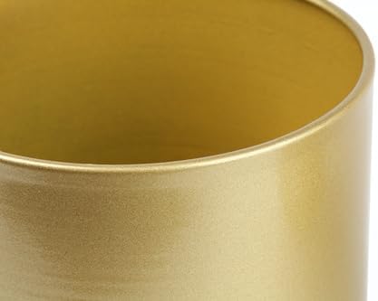 Vixdonos Metal Flower Pots Garden Planters Indoor Round Succulent Containers, Pack 2 Cactus Plant Pots with Drainage Hole (5.9inch+6.7inch, Gold) - Image 4