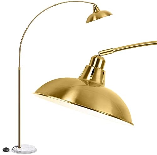 FILIYANO Modern Gold Arc Floor Lamp with Marble Base, Adjustable 67-77” by FILIYANO