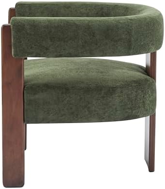 Christopher Knight Home Nettie Modern Accent Chair for Living Room, Velvet Fabric Single Lounge Sofa Chair with Wooden Frame, Comfy Reading Chair for Bedroom, Lounge Armchair with Cushion, Olive Green - Image 6
