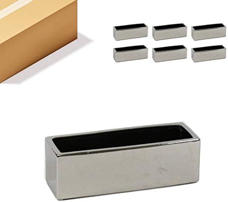 WGVI Long Rectangle Ceramic Planter Vase in Silver 12" x 4" x 4"H, Block Rectangular Terrarium Box Pot, Flower Arrangement, Table top Centerpiece, Home Decor Organization Storage Container, 6 Pcs. by WGVInternational-OpusGlassware