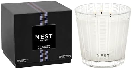 NEST New York Scented 3-Wick Candle, Cedar Leaf & Lavender - 21.2 oz - Up to 100-Hour Burn Time - Reusable Glass Vessel by Unknown