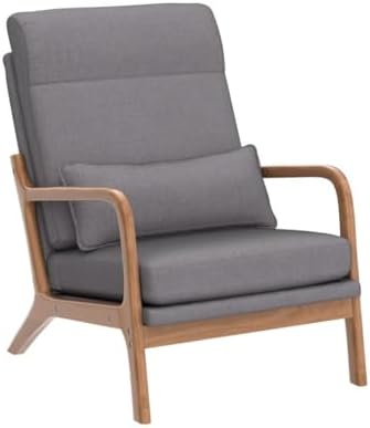Karl home Accent Chair High Back Mid-Century Modern, Gray - Image 5
