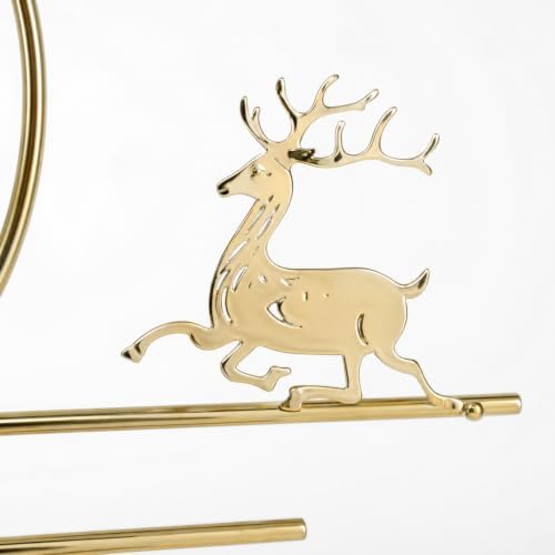 Modern Gold Wall Clock Large Decorative Deer Wall Clock, Minimalist Geometric Metal Art Hanging Clock for Living Room, Entryway, Office, Fireplace Decor, Silent Non-Ticking Battery Operated 23x38'' - Image 3