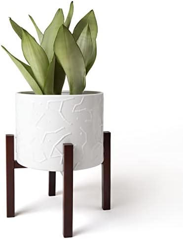 LA JOLIE MUSE Ceramic Pot for Plants, 10 Inch Indoor Planter with Stand by LaJol%C3%ADeMuse
