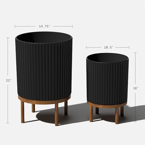Veradek Demi Series Raised Duo Planters - Set of 2 Planters with Stands - Image 3