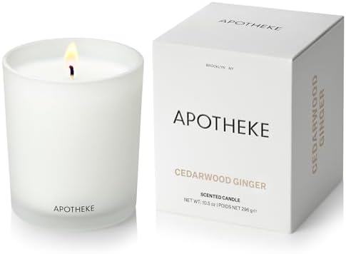 Apotheke Signature Scented Candles for Home, Cedarwood Ginger - 10.5 Oz by Unknown