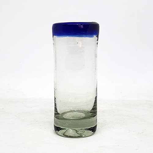 Cobalt Blue Rim 2 oz Tequila Shot Glasses (set of 6), Recycled Glass, Lead-free, Toxin-Free (Shot) - Image 3