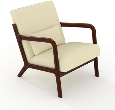 Garvee Mid Century Accent Chair, Upholstered Armchair with Lumbar Pillow - Image 7
