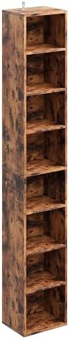 IRONCK Tall Narrow Bookshelf 8 Tiers, Compact Corner Bookcase, Floor Standing Display Storage Shelves 71 in Tall, Easy to Match for Living Room, Office, Study, Bedroom by IRONCK