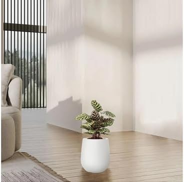 11.8"H Plastic Planters with Drainage Holes and Plug,Chalk Beige - Image 5