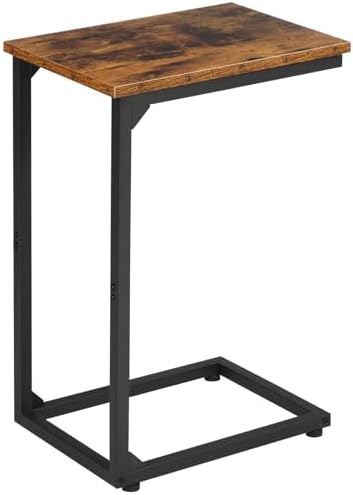 AMHANCIBLE C Shaped End Table, Slide Under Couch Table for Sofa by AMHANCIBLE