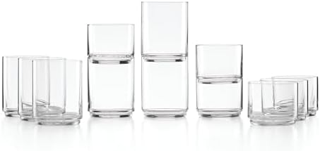 Lenox Tuscany Classics Stackable Glass Tumblers, 12-Piece Set by Lenox